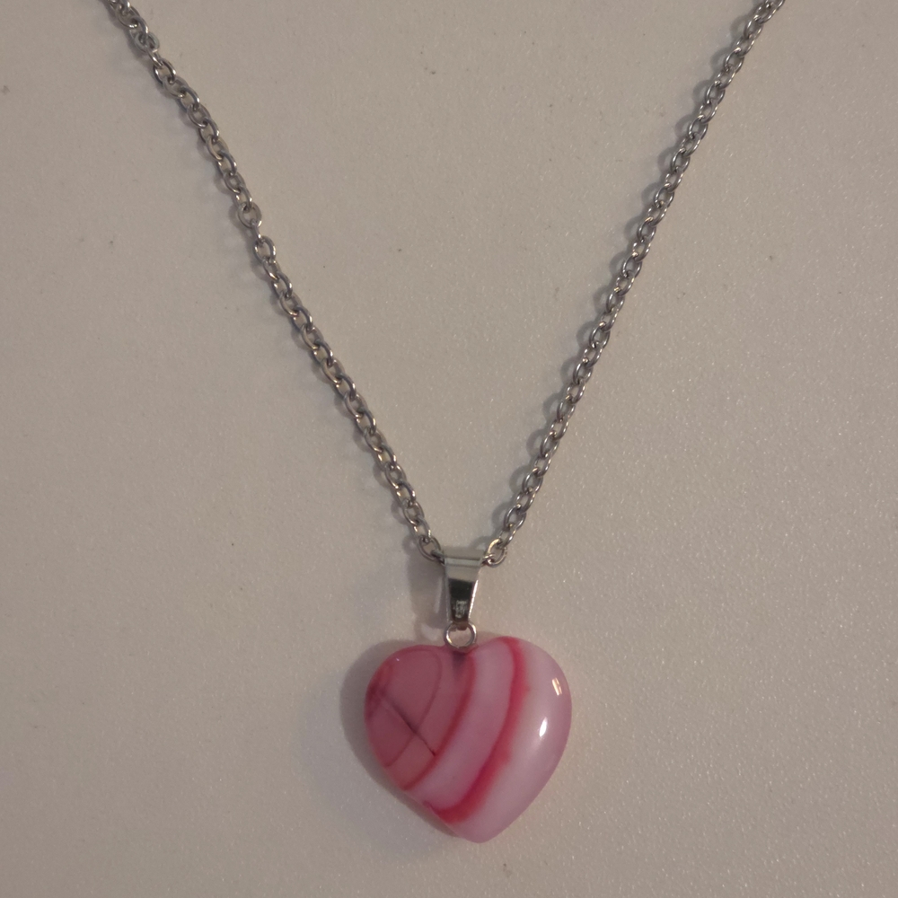 Pink Heart Pendant Necklace